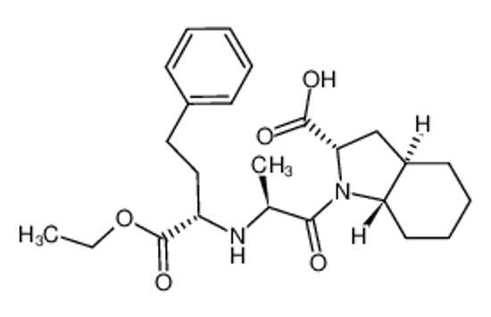 Picture of (2S,3aR,7aS)-1-[(2S)-2-[[(2S)-1-ethoxy-1-oxo-4-phenylbutan-2-yl]amino]propanoyl]-2,3,3a,4,5,6,7,7a-octahydroindole-2-carboxylic acid