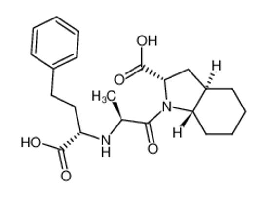Picture of (2S,3aR,7aS)-1-[(2S)-2-[[(1S)-1-carboxy-3-phenylpropyl]amino]propanoyl]-2,3,3a,4,5,6,7,7a-octahydroindole-2-carboxylic acid