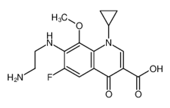 Picture of 7-(2-aminoethylamino)-1-cyclopropyl-6-fluoro-8-methoxy-4-oxoquinoline-3-carboxylic acid