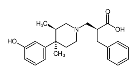 Picture of (2S)-2-benzyl-3-[(3R,4R)-4-(3-hydroxyphenyl)-3,4-dimethylpiperidin-1-yl]propanoic acid