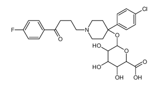 Picture of (2S,3S,4S,5R,6S)-6-[4-(4-chlorophenyl)-1-[4-(4-fluorophenyl)-4-oxobutyl]piperidin-4-yl]oxy-3,4,5-trihydroxyoxane-2-carboxylic acid