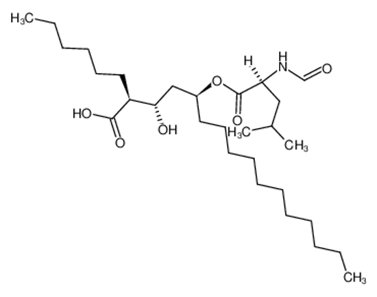 Picture of (2S,3S,5S)-5-[[(S)-2-(Formylamino)-4-methylpentanoyl]oxy]-2-hexyl-3-hydroxyhexadecanoic Acid