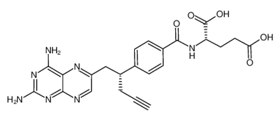 Picture of (2S)-2-[[4-[(1R)-1-[(2,4-diaminopteridin-6-yl)methyl]but-3-ynyl]benzoyl]amino]pentanedioic acid