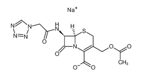 Picture of (6R)-3-acetoxymethyl-7t-(2-tetrazol-1-yl-acetylamino)-8-oxo-(6rH)-5-thia-1-aza-bicyclo[4.2.0]oct-2-ene-2-carboxylic acid, sodium salt