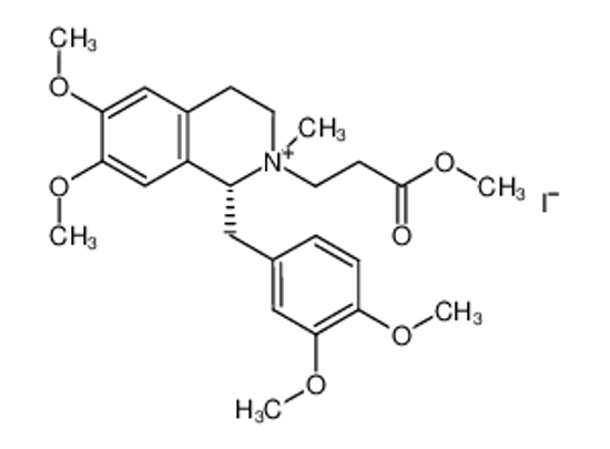 Picture of (1R)-1-[(3,4-dimethoxyphenyl)methyl]-1,2,3,4-tetrahydro-6,7-dimethoxy-2-methyl-2-methoxycarbonylethyl-isoquinolinium iodide