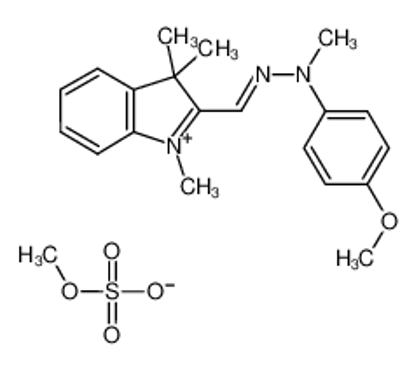 Picture of 4-methoxy-N-methyl-N-[(E)-(1,3,3-trimethylindol-1-ium-2-yl)methylideneamino]aniline,methyl sulfate