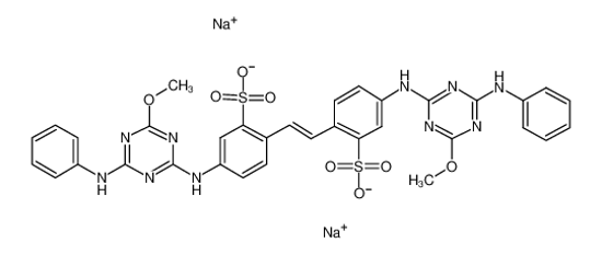 Picture of Disodium 4,4'-bis[(4-anilino-6-methoxy-1,3,5-triazin-2-yl)amino]stilbene-2,2'-disulphonate