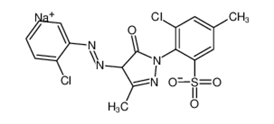 Picture of sodium,3-chloro-2-[4-[(2-chlorophenyl)diazenyl]-3-methyl-5-oxo-4H-pyrazol-1-yl]-5-methylbenzenesulfonate