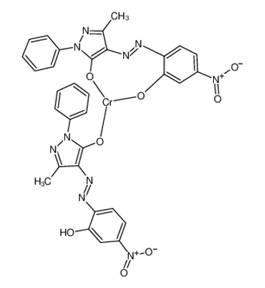 Show details for chromium,4-[[4-(dioxidoamino)-6-oxocyclohexa-2,4-dien-1-ylidene]hydrazinylidene]-5-methyl-2-phenylpyrazol-3-one,hydron,5-methyl-4-[(4-nitro-2-oxidophenyl)diazenyl]-2-phenylpyrazol-3-olate