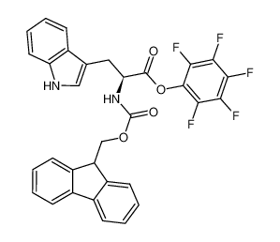 Picture of (2,3,4,5,6-pentafluorophenyl) (2S)-2-(9H-fluoren-9-ylmethoxycarbonylamino)-3-(1H-indol-3-yl)propanoate