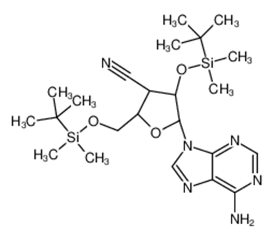 Picture of (2S,3R,4R,5R)-5-(6-aminopurin-9-yl)-4-[tert-butyl(dimethyl)silyl]oxy-2-[[tert-butyl(dimethyl)silyl]oxymethyl]oxolane-3-carbonitrile