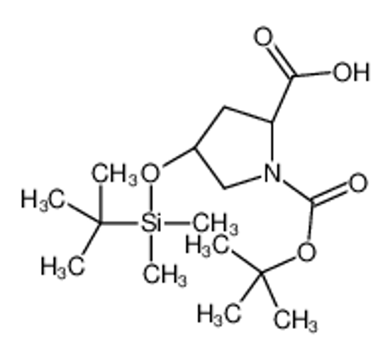 Picture of (2S,4R)-4-[tert-butyl(dimethyl)silyl]oxy-1-[(2-methylpropan-2-yl)oxycarbonyl]pyrrolidine-2-carboxylic acid