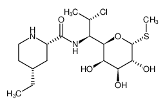 Picture of (2S,4R)-N-[(1S,2S)-2-chloro-1-[(2R,3R,4S,5R,6R)-3,4,5-trihydroxy-6-methylsulfanyloxan-2-yl]propyl]-4-ethylpiperidine-2-carboxamide