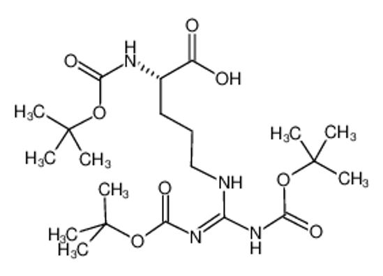 Picture of (2S)-5-[bis[(2-methylpropan-2-yl)oxycarbonylamino]methylideneamino]-2-[(2-methylpropan-2-yl)oxycarbonylamino]pentanoic acid