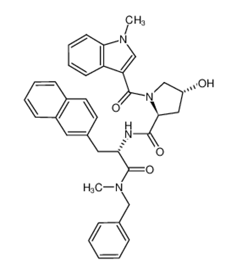 Picture of (2S,4R)-N-[(2S)-1-[benzyl(methyl)amino]-3-naphthalen-2-yl-1-oxopropan-2-yl]-4-hydroxy-1-(1-methylindole-3-carbonyl)pyrrolidine-2-carboxamide