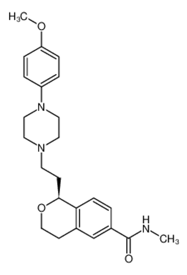 Picture of (1R)-1-[2-[4-(4-methoxyphenyl)piperazin-1-yl]ethyl]-N-methyl-3,4-dihydro-1H-isochromene-6-carboxamide