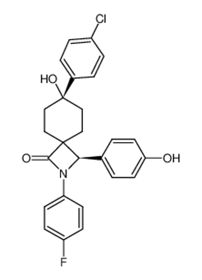 Picture of (1R)-7-(4-chlorophenyl)-2-(4-fluorophenyl)-7-hydroxy-1-(4-hydroxyphenyl)-2-azaspiro[3.5]nonan-3-one