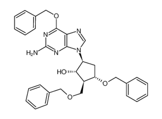 Picture of (1S,2S,3S,5S)-5-(2-Amino-6-(benzyloxy)-9H-purin-9-yl)-3-(benzyloxy)-2-(benzyloxymethyl)cyclopentanol