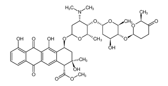 Picture of methyl (1R,2R,4S)-4-[(2S,4S,5S,6S)-4-(dimethylamino)-5-[(2S,4S,5R,6S)-4-hydroxy-6-methyl-5-[(2S,6S)-6-methyl-5-oxooxan-2-yl]oxyoxan-2-yl]oxy-6-methyloxan-2-yl]oxy-2,5,7-trihydroxy-2-methyl-6,11-dioxo-3,4-dihydro-1H-tetracene-1-carboxylate