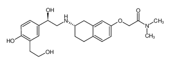 Picture of 2-[[(7S)-7-[[(2R)-2-hydroxy-2-[4-hydroxy-3-(2-hydroxyethyl)phenyl]ethyl]amino]-5,6,7,8-tetrahydronaphthalen-2-yl]oxy]-N,N-dimethylacetamide