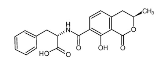 Picture of (2S)-2-[[(3R)-8-hydroxy-3-methyl-1-oxo-3,4-dihydroisochromene-7-carbonyl]amino]-3-phenylpropanoic acid