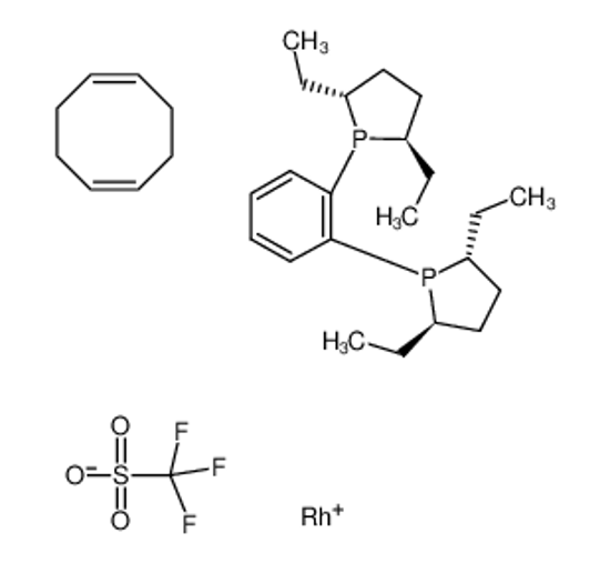 Picture of (-)-1,2-BIS((2R,5R)-2,5-DIETHYLPHOSPHOLANO)BENZENE(CYCLOOCTADIENE)RHODIUM(I)TRIFLUOROMETHANESULFONATE