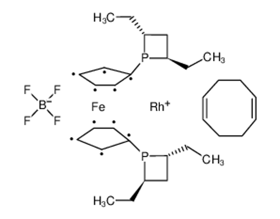 Picture of (1Z,5Z)-cycloocta-1,5-diene,(2R,4R)-1-cyclopentyl-2,4-diethylphosphetane,iron,rhodium,tetrafluoroborate