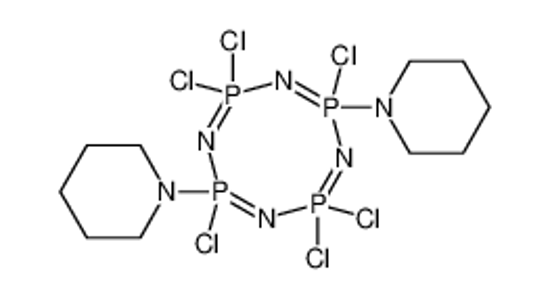 Picture of 2,2,4,6,6,8-hexachloro-4,8-di(piperidin-1-yl)-1,3,5,7-tetraza-2λ<sup>5</sup>,4λ<sup>5</sup>,6λ<sup>5</sup>,8λ<sup>5</sup>-tetraphosphacycloocta-1,3,5,7-tetraene