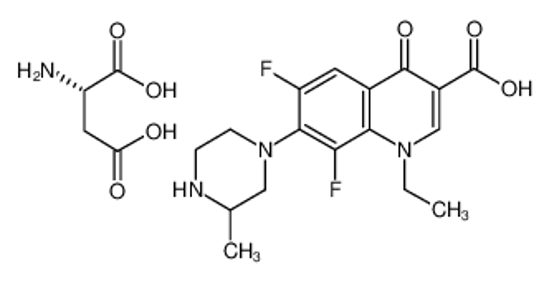 Picture of (2S)-2-aminobutanedioic acid,1-ethyl-6,8-difluoro-7-(3-methylpiperazin-1-yl)-4-oxoquinoline-3-carboxylic acid