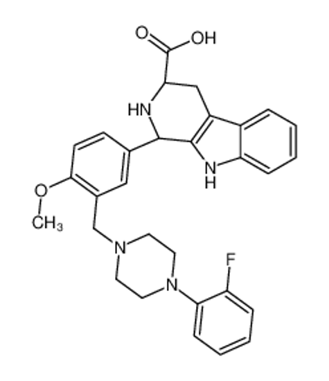 Picture of (1S,3S)-1-(3-{[4-(2-Fluorophenyl)-1-piperazinyl]methyl}-4-methoxy phenyl)-2,3,4,9-tetrahydro-1H-β-carboline-3-carboxylic acid