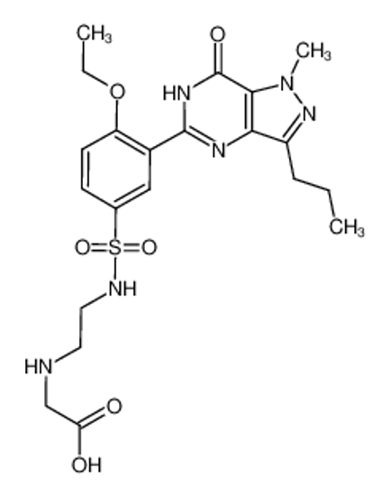 Picture of (2-((4-ethoxy-3-(1-methyl-7-oxo-3-propyl-6,7-dihydro-1H-pyrazolo[4,3-d]pyrimidin-5-yl)phenyl)sulfonamido)ethyl)glycine