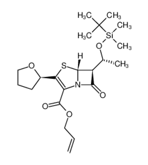 Picture of (5R,6S)-6-[(1R)-1-[[(1,1-Dimethylethyl)dimethylsilyl]oxy]ethyl]-7-oxo-3-[(2R)-tetrahydro-2-furanyl]-4-thia-1-azabicyclo[3.2.0]hept-2-ene-2-carboxylic acid 2-propenyl ester