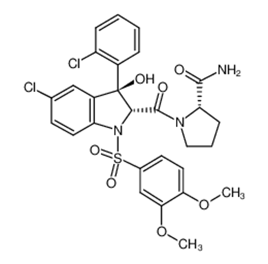 Imagem de SR 49059,(2S)-1-[[(2R,3S)-5-Chloro-3-(2-chlorophenyl)-1-[(3,4-dimethoxyphenyl)sulfonyl]-2,3-dihydro-3-hydroxy-1H-indol-2-yl]carbonyl]-2-pyrrolidinecarboxamide
