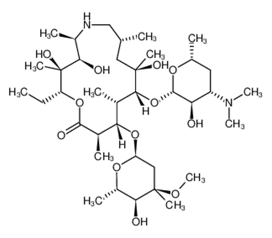 Picture of (2R,3S,4R,5R,8R,10R,11R,12S,13S,14R)-11-[(2S,3R,4S,6R)-4-(dimethylamino)-3-hydroxy-6-methyloxan-2-yl]oxy-2-ethyl-3,4,10-trihydroxy-13-[(2R,4R,5S,6S)-5-hydroxy-4-methoxy-4,6-dimethyloxan-2-yl]oxy-3,5,8,10,12,14-hexamethyl-1-oxa-6-azacyclopentadecan-15-one