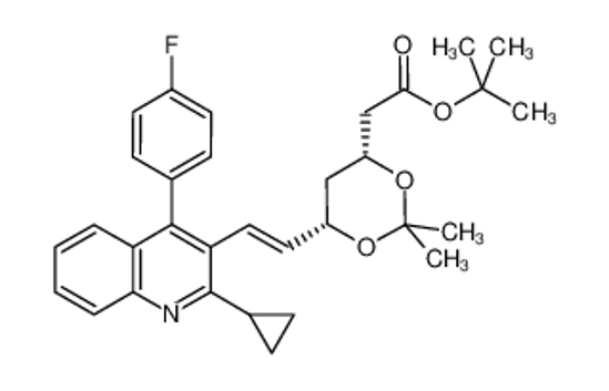 Picture of t-Butyl (3R,5S)-7-[2-cyclopropyl-4-(4-fluorophenyl)quinolin-3-yl]-3,5-isopropylidenedioxy-6-heptenoate