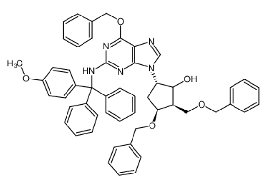 Picture of (2R,3S,5S)-3-(Benzyloxy)-5-[2-[[(4-methoxyphenyl)diphenylmethyl]amino]-6-(phenylmethoxy)-9H-purin-9-yl]-2-(benzyloxymethyl)cyclopentanol