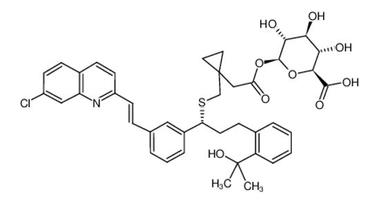 Изображение (2S,3S,4S,5R,6S)-6-[2-[1-[[(1R)-1-[3-[2-(7-chloroquinolin-2-yl)ethenyl]phenyl]-3-[2-(2-hydroxypropan-2-yl)phenyl]propyl]sulfanylmethyl]cyclopropyl]acetyl]oxy-3,4,5-trihydroxyoxane-2-carboxylic acid