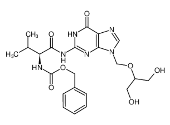 Picture of [2-[(2-amino-6-oxo-3H-purin-9-yl)methoxy]-3-hydroxypropyl] (2S)-3-methyl-2-(phenylmethoxycarbonylamino)butanoate