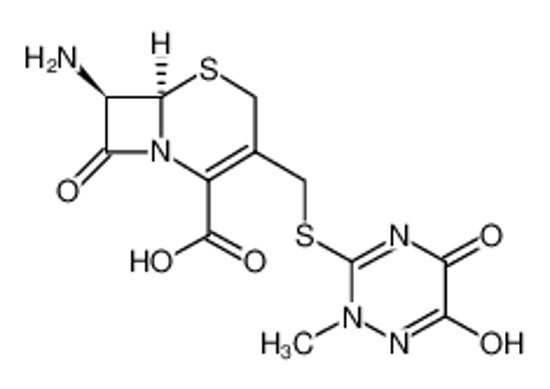 Picture of (6R-trans)-7-amino-8-oxo-3-[[(1,2,5,6-tetrahydro-2-methyl-5,6-dioxo-1,2,4-triazin-3-yl)thio]methyl]-5-thia-1-azabicyclo[4.2.0]oct-2-ene-2-carboxylic acid