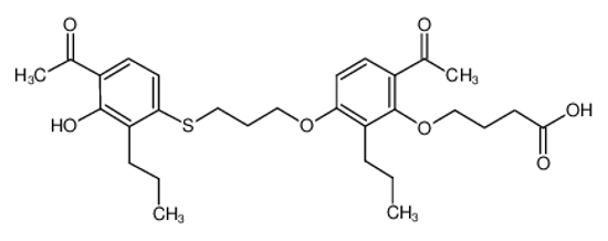 Picture of 4-[6-acetyl-3-[3-(4-acetyl-3-hydroxy-2-propylphenyl)sulfanylpropoxy]-2-propylphenoxy]butanoic acid