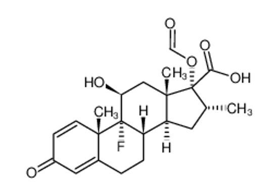 Picture of (8S,9R,10S,11S,13S,14S,16R,17R)-9-fluoro-17-formyloxy-11-hydroxy-10,13,16-trimethyl-3-oxo-6,7,8,11,12,14,15,16-octahydrocyclopenta[a]phenanthrene-17-carboxylic acid