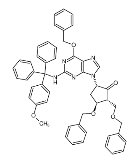 Picture of (2R,3S,5S)-5-[2-[[(4-methoxyphenyl)-diphenylmethyl]amino]-6-phenylmethoxypurin-9-yl]-3-phenylmethoxy-2-(phenylmethoxymethyl)cyclopentan-1-one