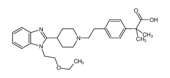 Picture of 2-[4-[2-[4-[1-(2-ethoxyethyl)benzimidazol-2-yl]piperidin-1-yl]ethyl]phenyl]-2-methylpropanoic acid