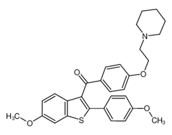Picture of [6-methoxy-2-(4-methoxyphenyl)-1-benzothiophen-3-yl]-[4-(2-piperidin-1-ylethoxy)phenyl]methanone