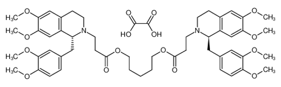 Picture of 5-[3-[(1R)-1-[(3,4-dimethoxyphenyl)methyl]-6,7-dimethoxy-3,4-dihydro-1H-isoquinolin-2-yl]propanoyloxy]pentyl 3-[(1R)-1-[(3,4-dimethoxyphenyl)methyl]-6,7-dimethoxy-3,4-dihydro-1H-isoquinolin-2-yl]propanoate