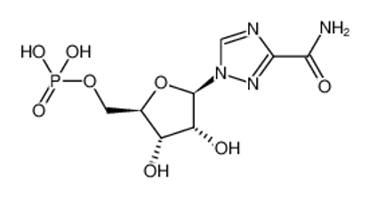 Picture of ((2R,3S,4R,5R)-5-(3-carbamoyl-1H-1,2,4-triazol-1-yl)-3,4-dihydroxytetrahydrofuran-2-yl)methyl dihydrogen phosphate