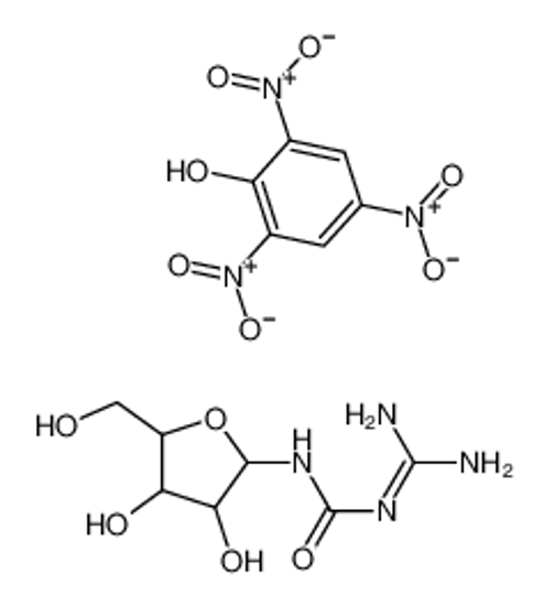 Picture of 1-(diaminomethylidene)-3-[3,4-dihydroxy-5-(hydroxymethyl)oxolan-2-yl]urea,2,4,6-trinitrophenol