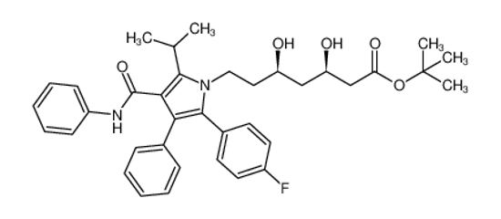 Picture of tert-butyl (3R,5R)-7-[2-(4-fluorophenyl)-3-phenyl-4-(phenylcarbamoyl)-5-propan-2-ylpyrrol-1-yl]-3,5-dihydroxyheptanoate