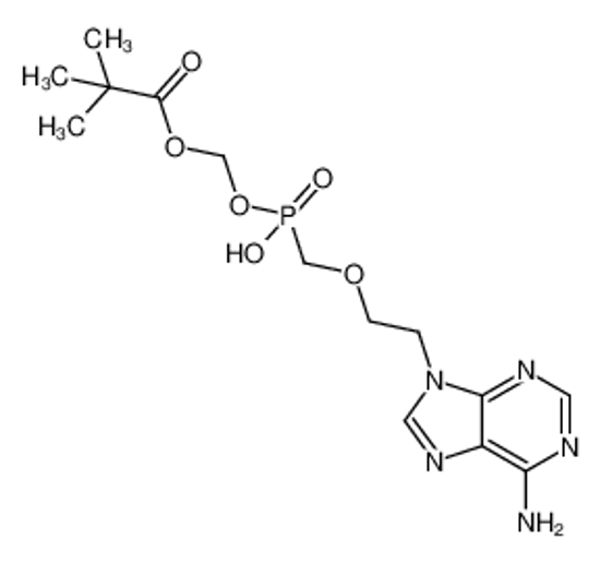 Imagem de ((((2-(6-Amino-9H-purin-9-yl)ethoxy)methyl)(hydroxy)phosphoryl)oxy)methyl pivalate