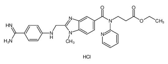 Picture of ethyl 3-[[2-[(4-carbamimidoylanilino)methyl]-1-methylbenzimidazole-5-carbonyl]-pyridin-2-ylamino]propanoate,hydrochloride